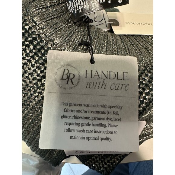 NWT Beach Riot woman Med Cardigan Sweater Shimmer Metallic Anthropologie $168 - Picture 5 of 10